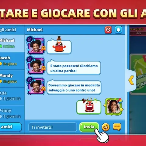 Chat tra amici dentro una partita di UNO